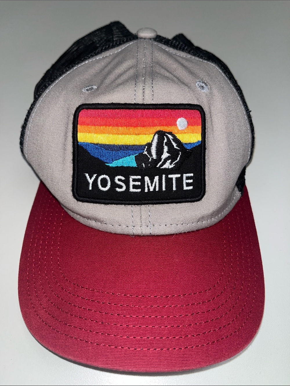 Legacy Yosemite Patch Trucker Hat - Red, Gray, Black